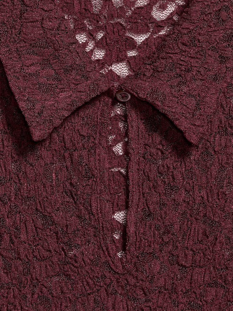 Lace Keyhole Polo Top
