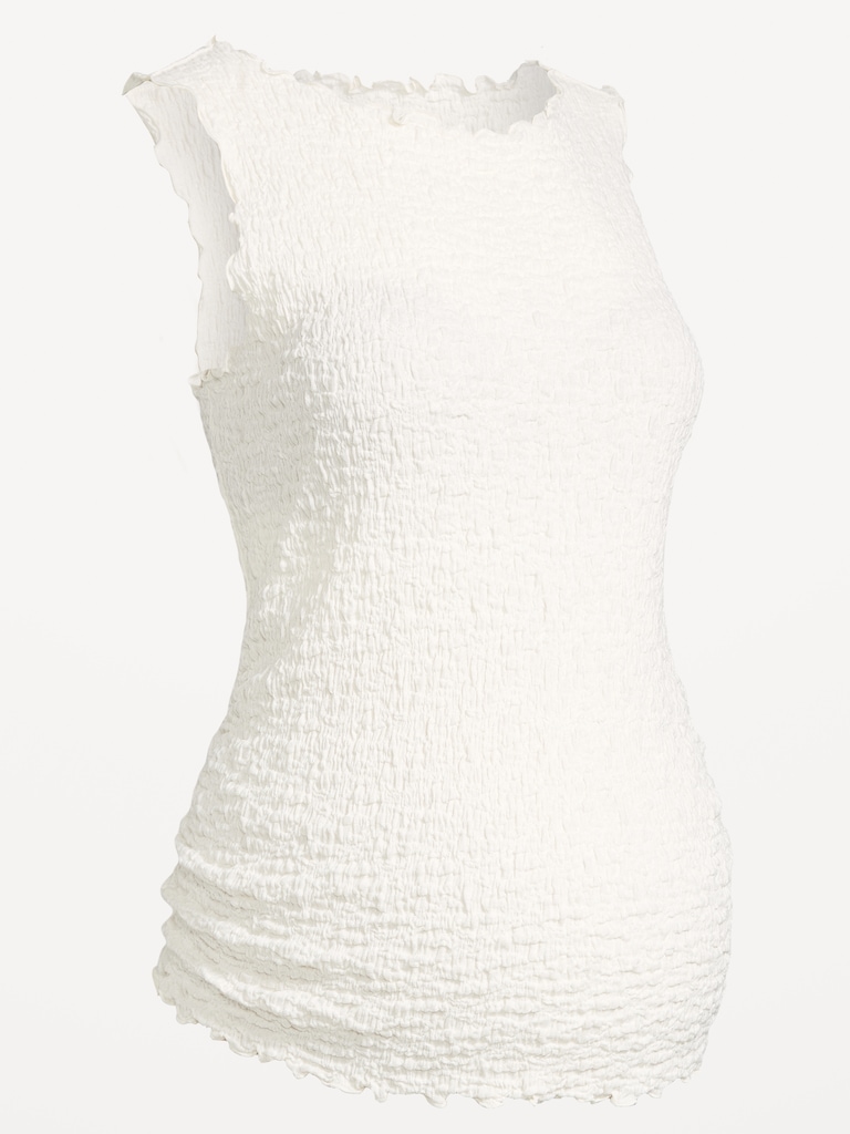 Maternity Texured High-Neck Tank Top