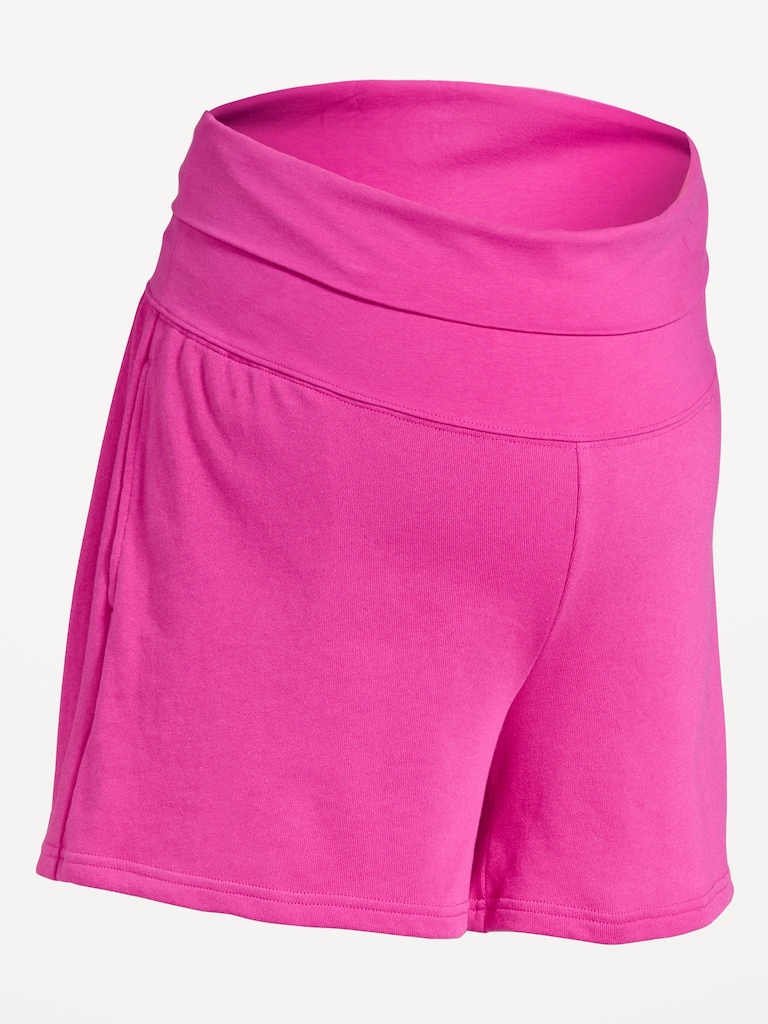 Maternity Fleece Pull-On Shorts -- 5-inch inseam