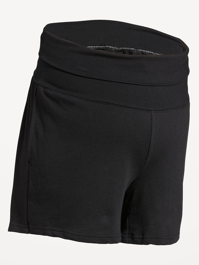 Maternity Fleece Pull-On Shorts -- 5-inch inseam