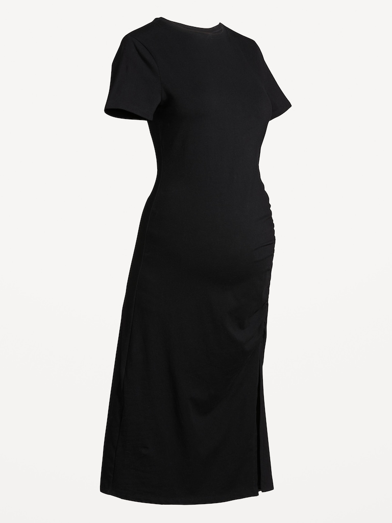 Maternity Short-Sleeve Ruched Dress