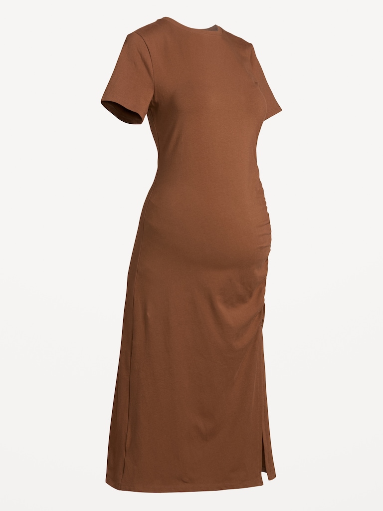 Maternity Short-Sleeve Ruched Dress