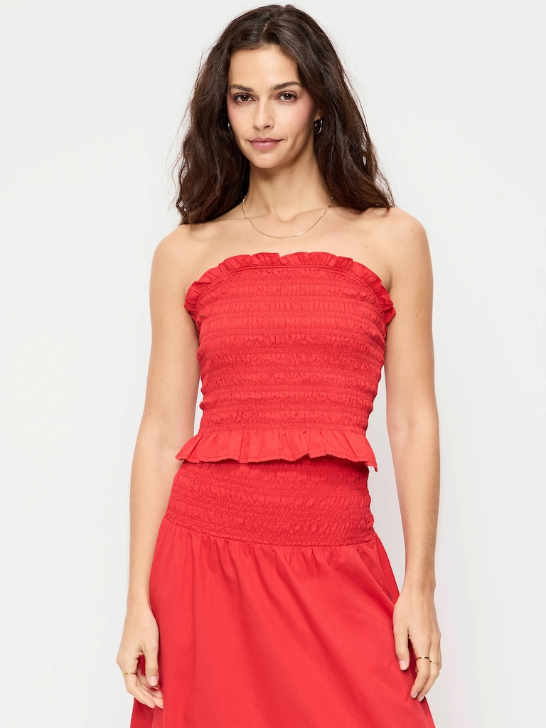 Smocked Bodice Tube Top