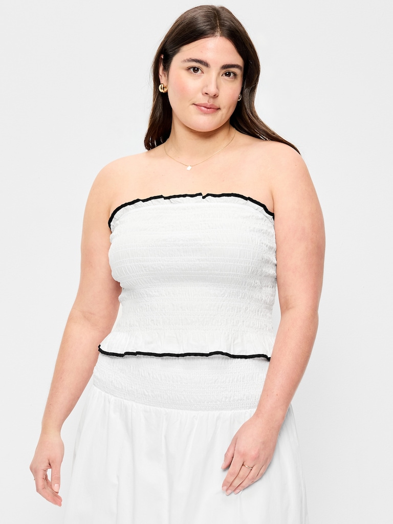 Smocked Bodice Tube Top