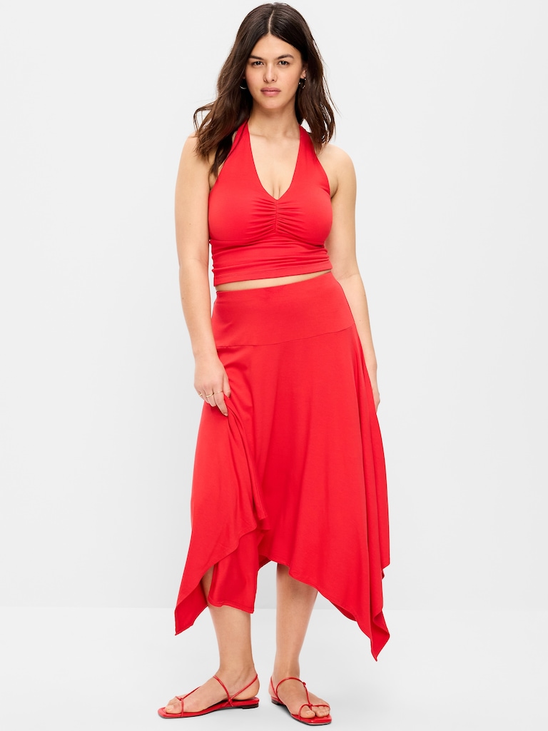 Jupe mi-longue à ourlet mouchoir