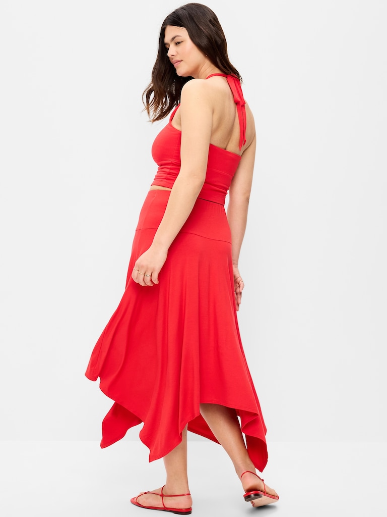 Jupe mi-longue à ourlet mouchoir