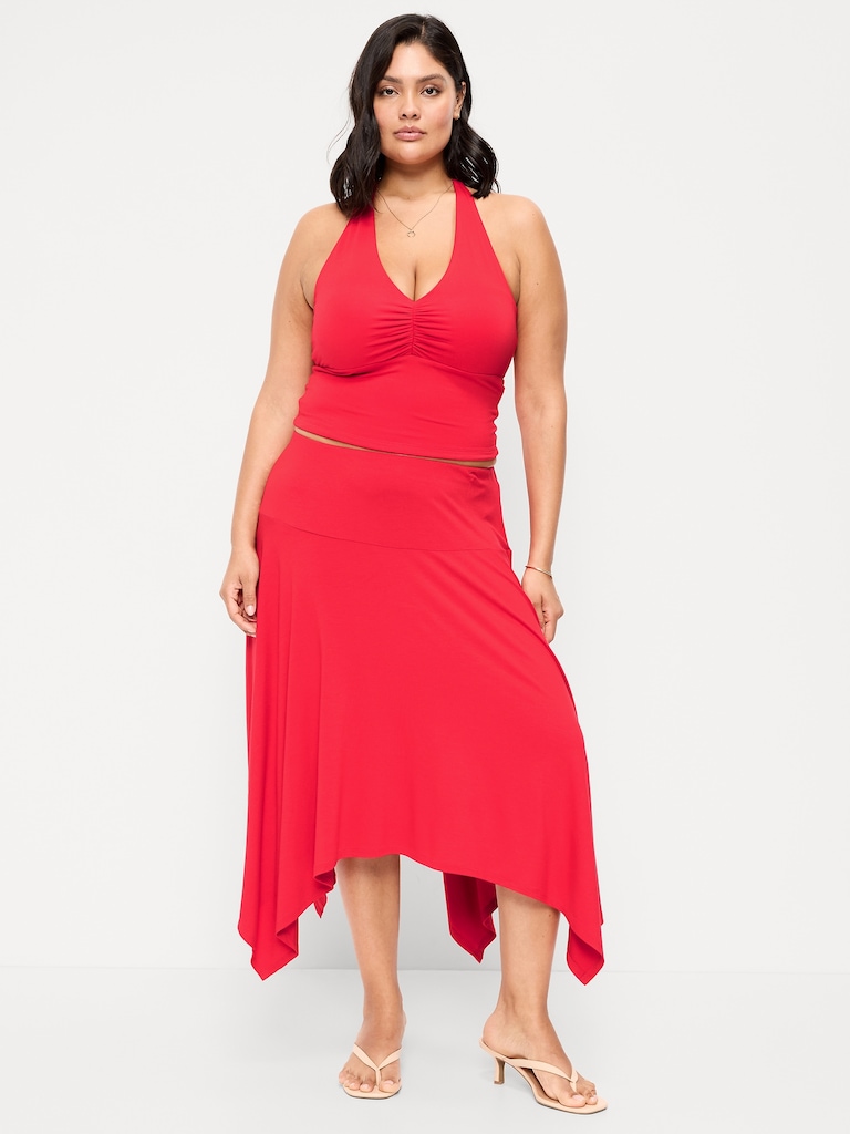 Jupe mi-longue à ourlet mouchoir