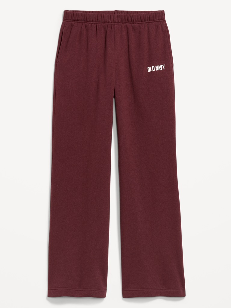 High-Waisted Fleece Wide-Leg Sweatpants