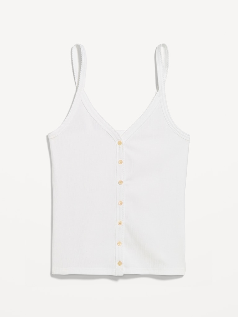 Button-Front Cami Tank Top