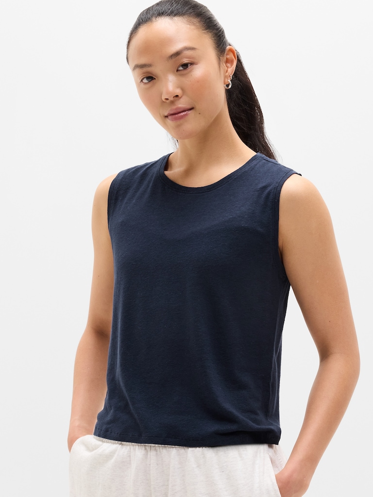 Getaway Linen Blend Muscle Tank