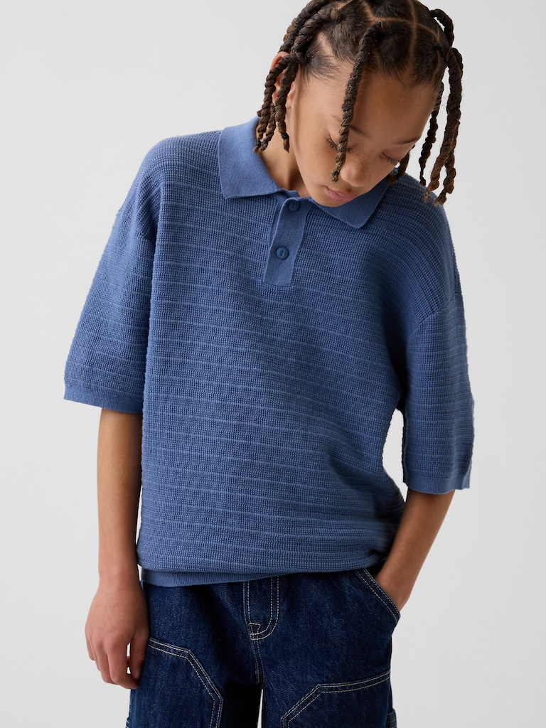 Kids Relaxed Polo Sweater Shirt
