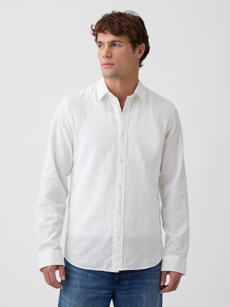 Linen-Blend Shirt in Standard Fit