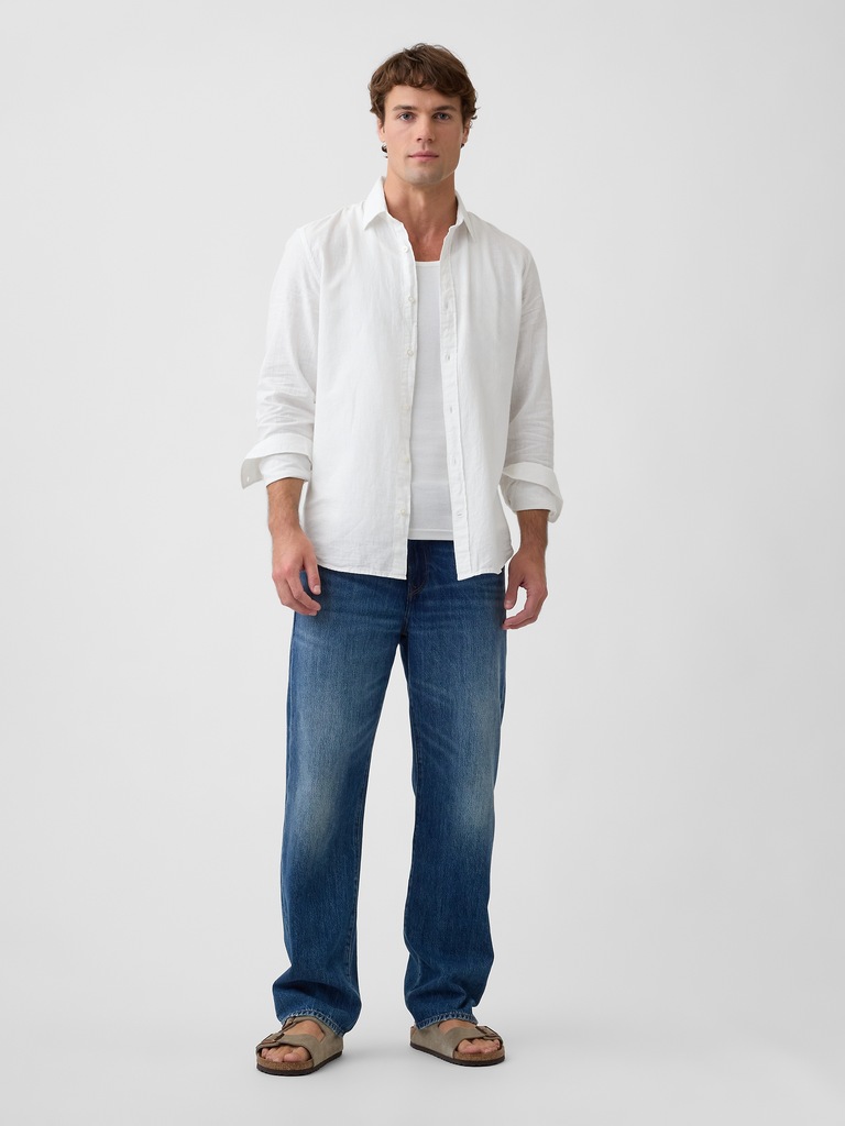Linen-Blend Shirt in Standard Fit