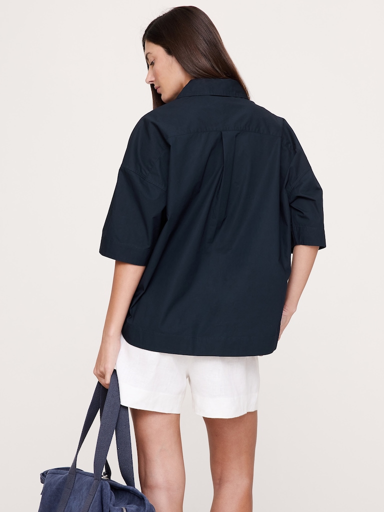 Cotton Poplin Popover Tunic