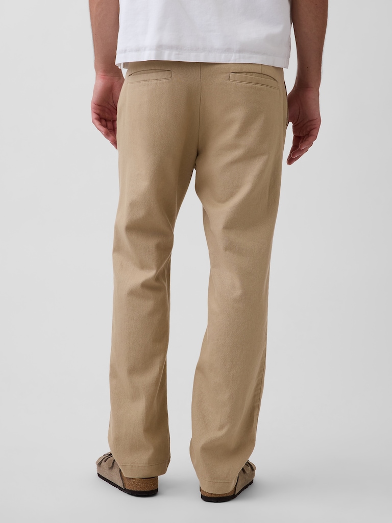 Linen-Cotton Relaxed Straight Trousers