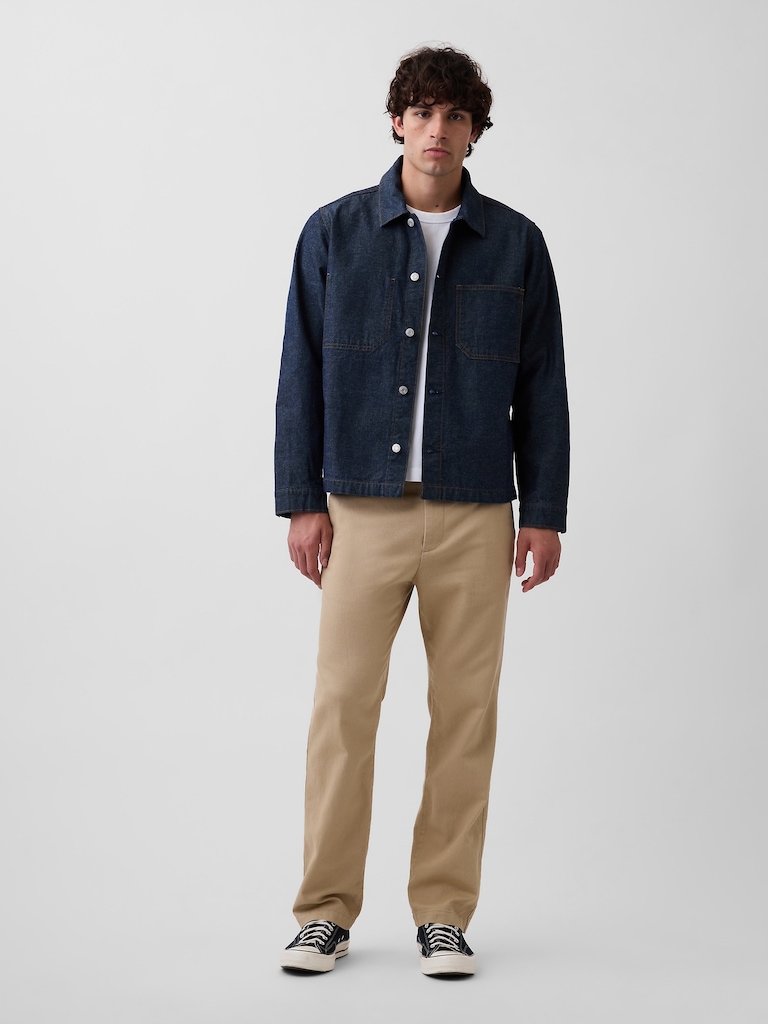 Linen-Cotton Relaxed Straight Trousers