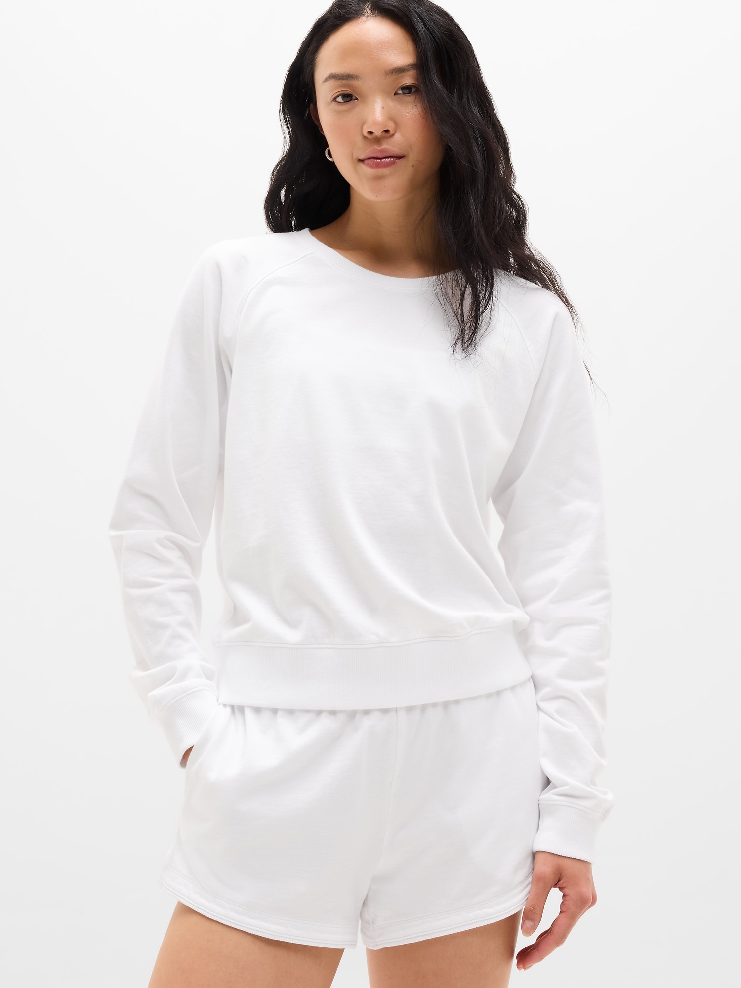 Airy Cotton Terry Crew Sweatshirt | Athleta
