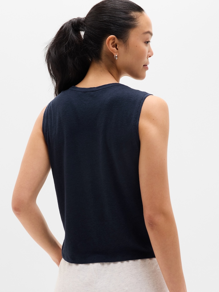 Getaway Linen Blend Muscle Tank