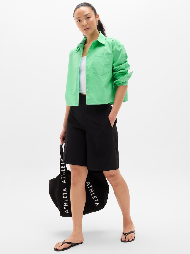 Midday Cropped Poplin Shirt