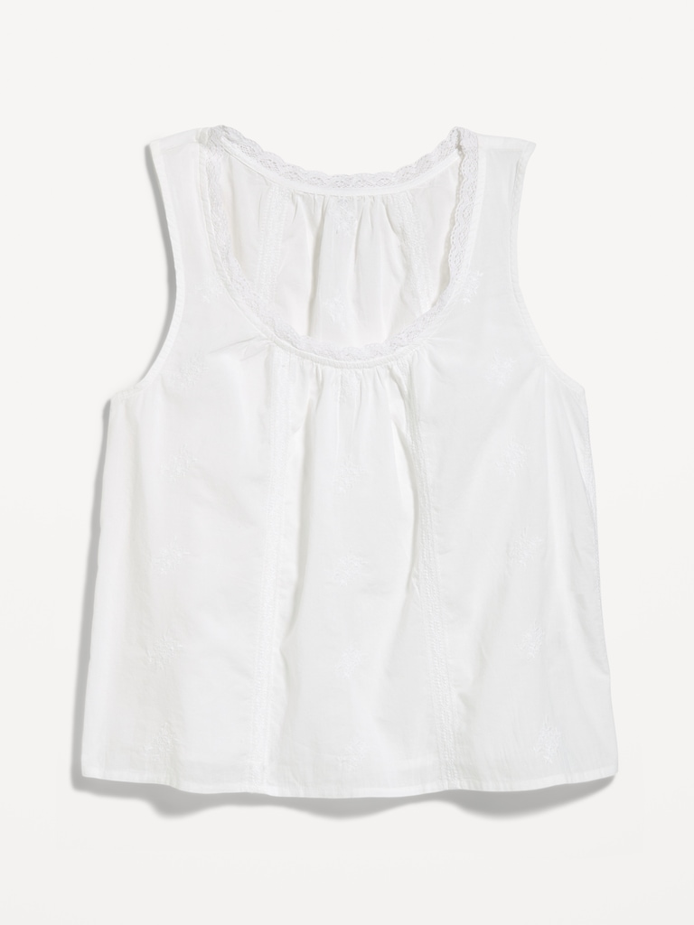 Camisole brodée à bordure à volants