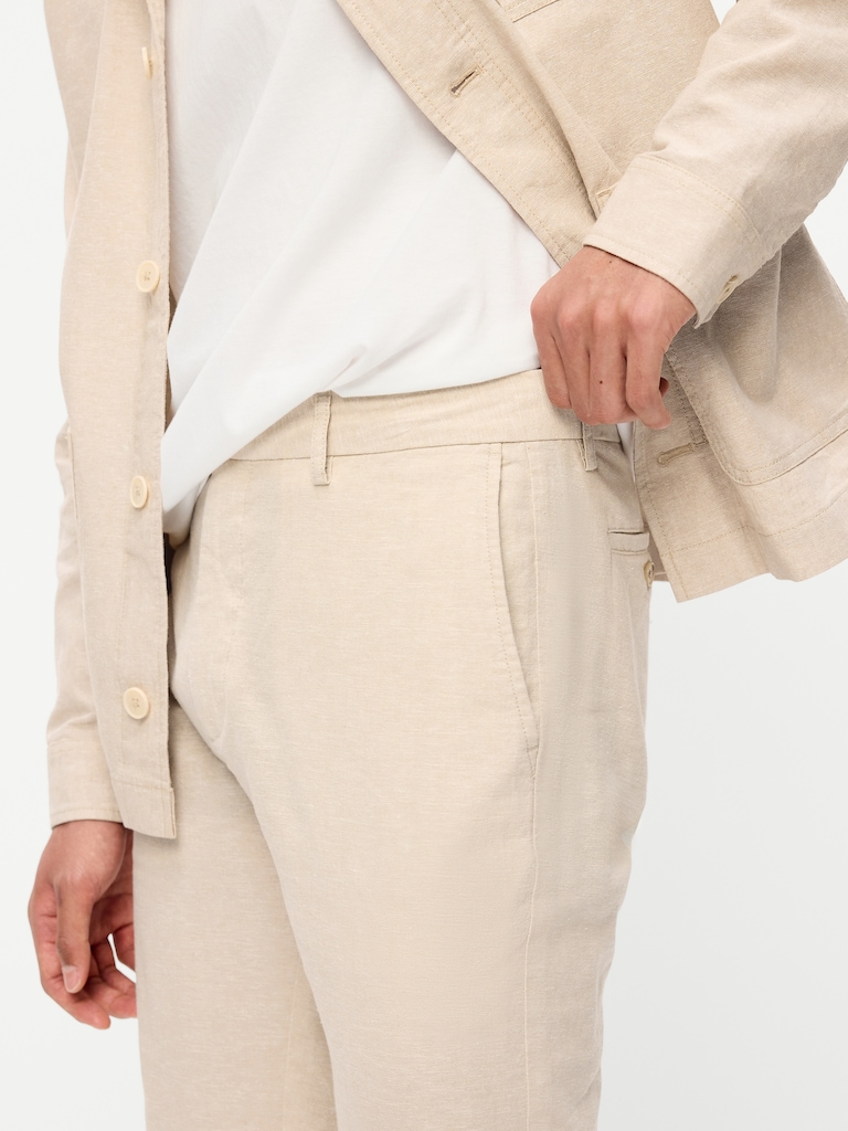 90's Straight-Fit Linen-Blend Dress Pants
