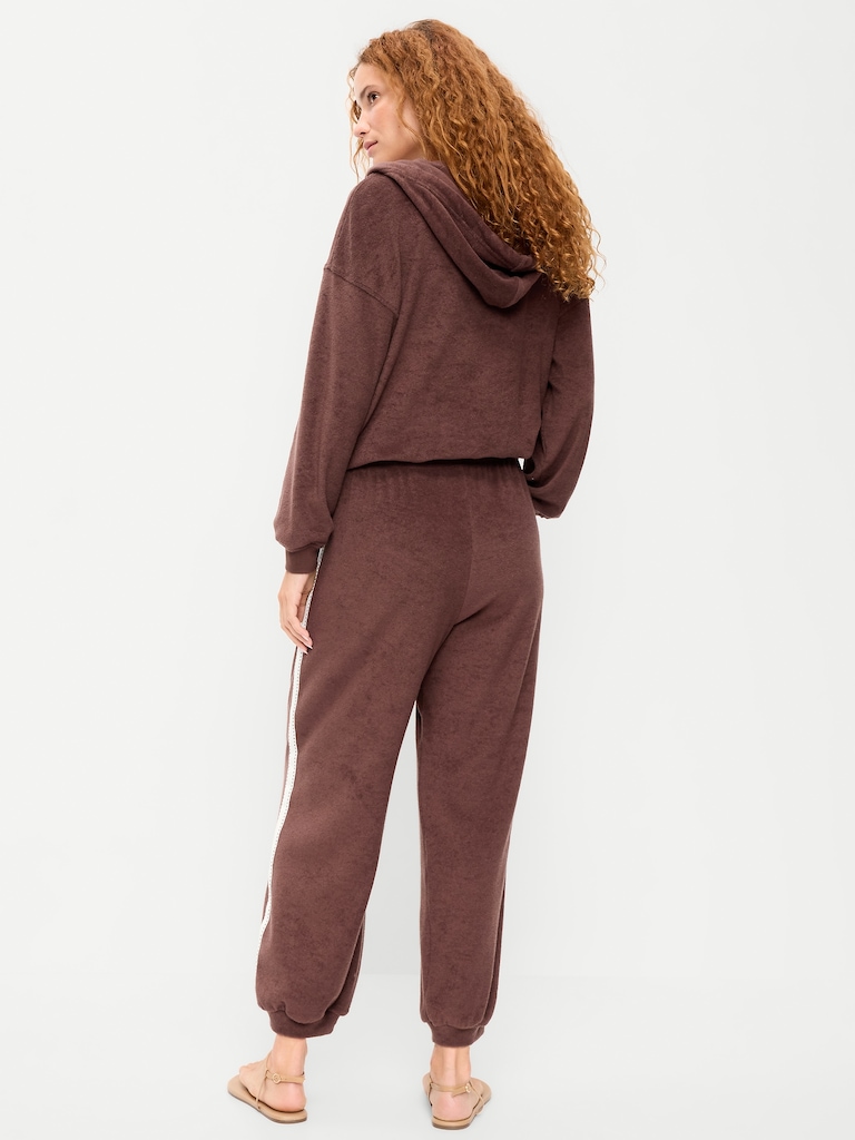 Mid-Rise Terry Cloth Harem Pants