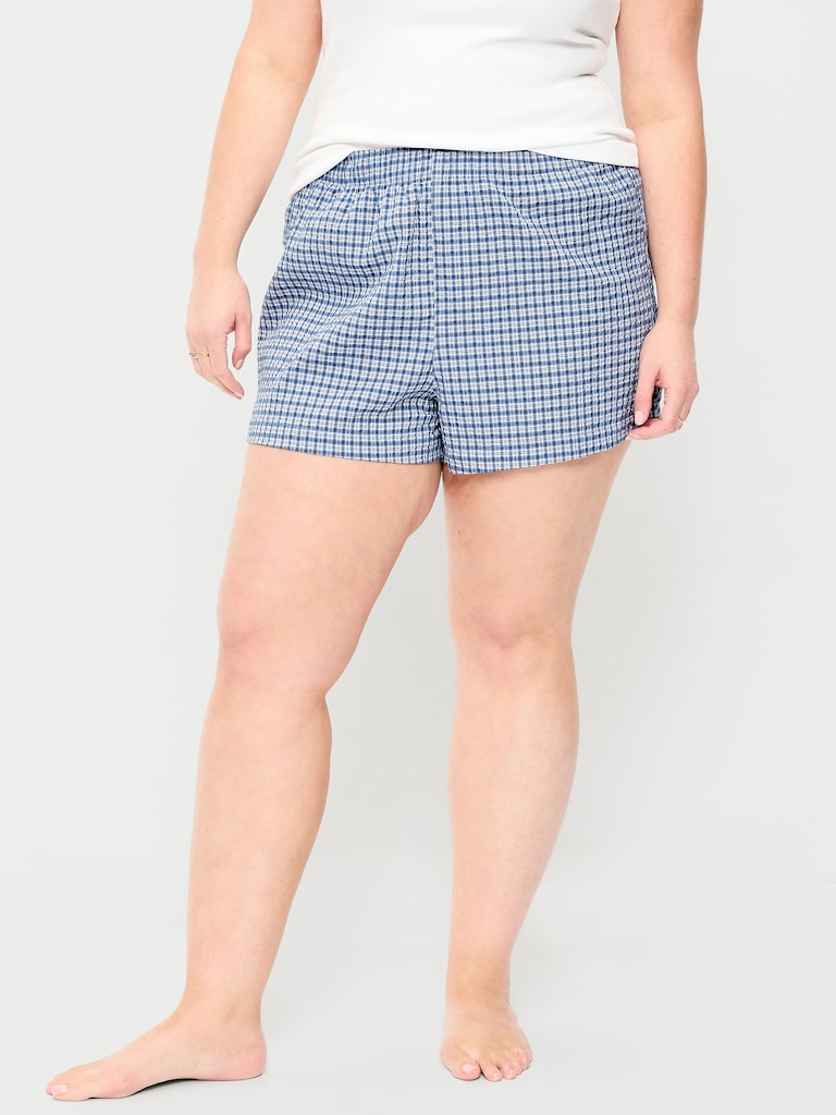 Seersucker Boxer Pajama Shorts