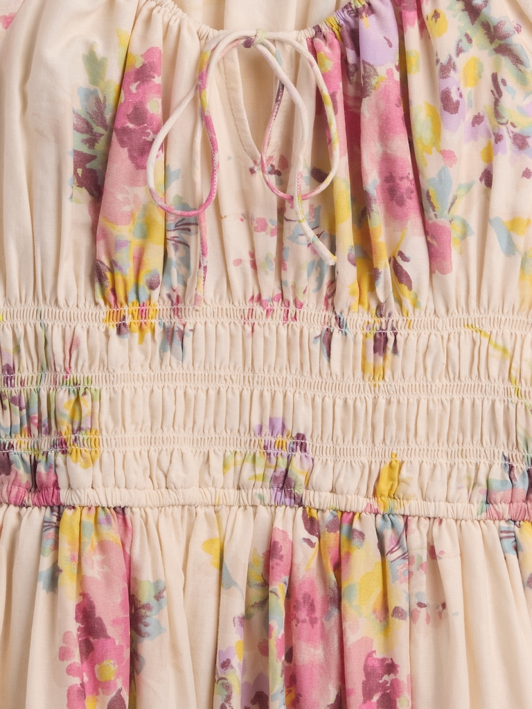 Voile Smocked Waist Maxi Dress