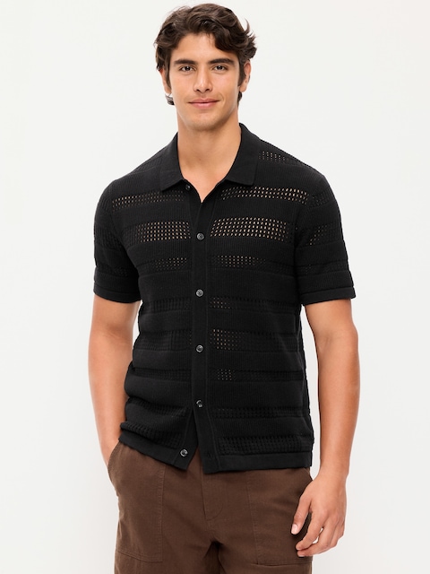 fashion nova black mesh dress Men's full-zip Merino wool Cardigan Sweater in Black Black / L main image 1