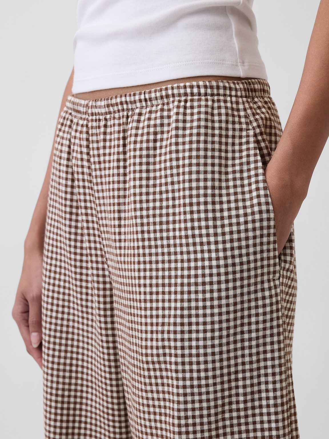 Linen-Blend Easy Wide-Leg Pants