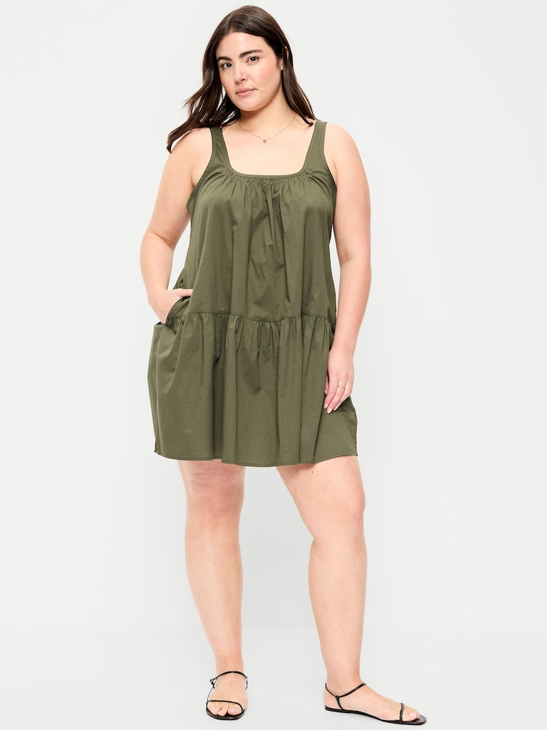 Drop-Waist Swing Mini Dress