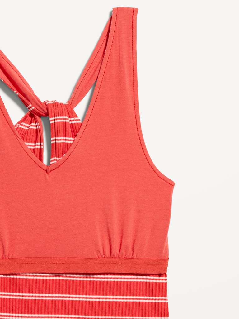 Sleeveless Ribbed Loop-Back Tank Top