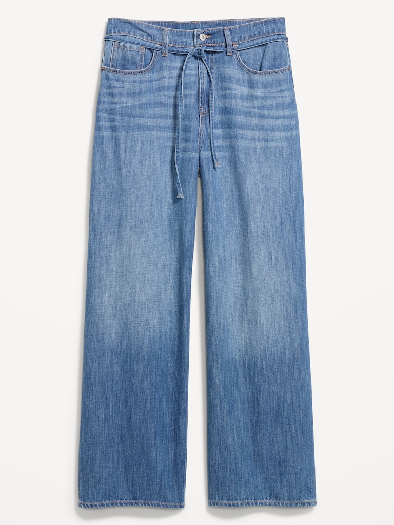 High-Waisted Drapey Wide-Leg Jeans