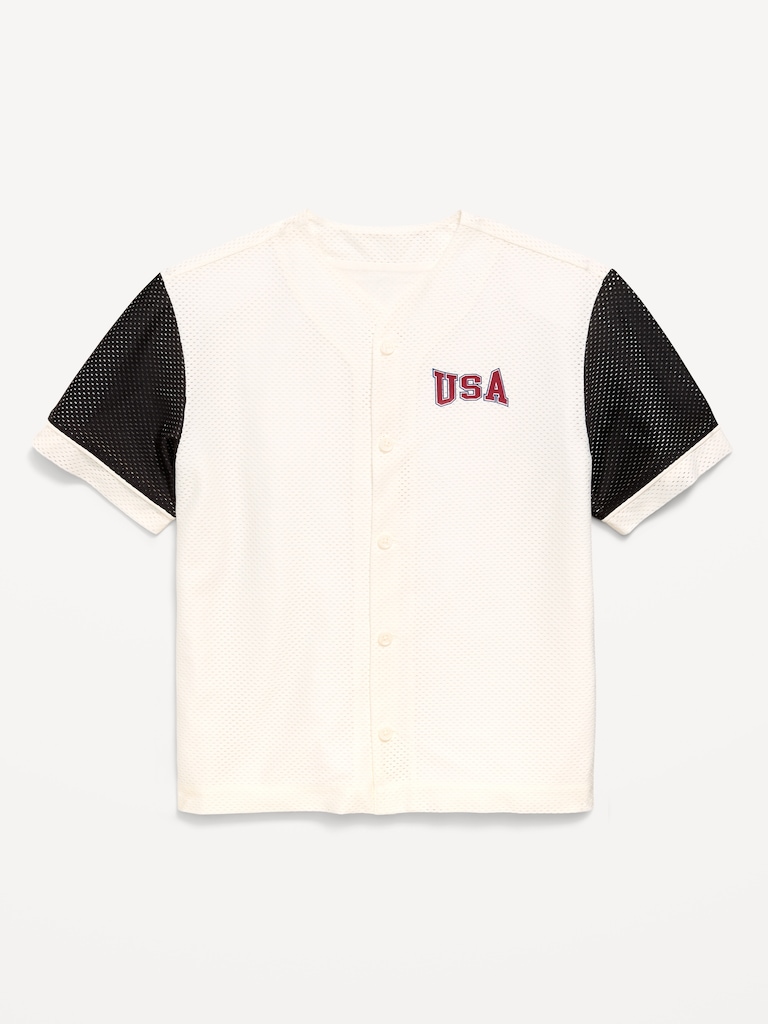 Oversized Mesh Baseball Shirt for Boys