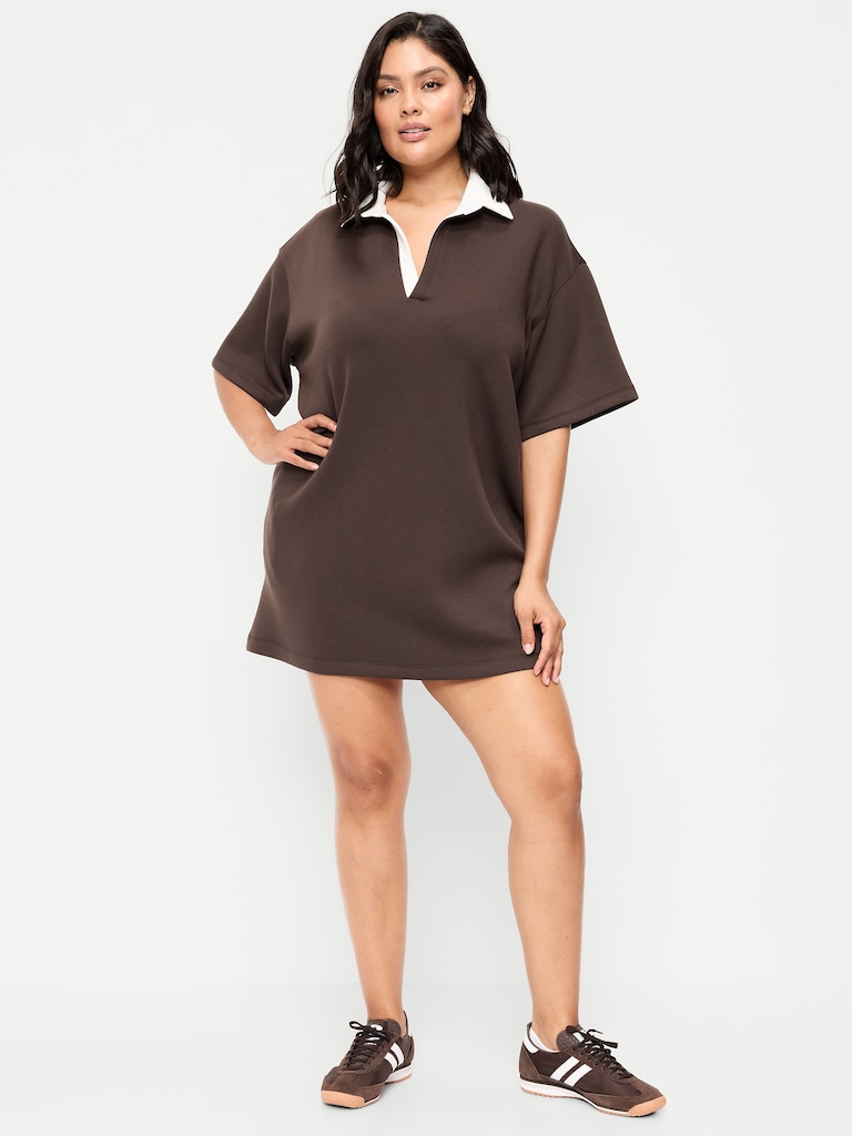 Bounce Fleece Short-Sleeve Polo Dress