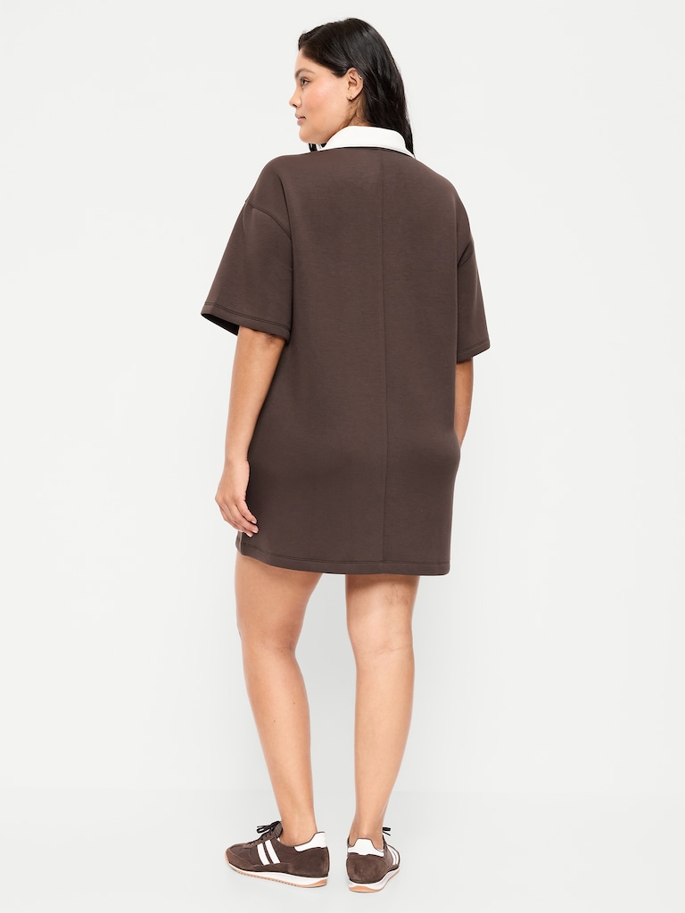Bounce Fleece Short-Sleeve Polo Dress