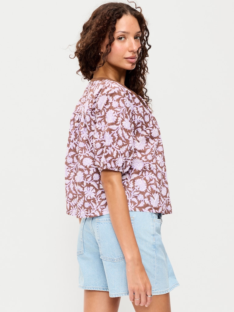 Short-Sleeve Beaded Top