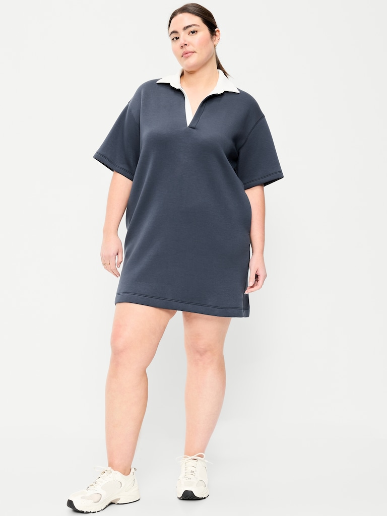 Bounce Fleece Short-Sleeve Polo Dress