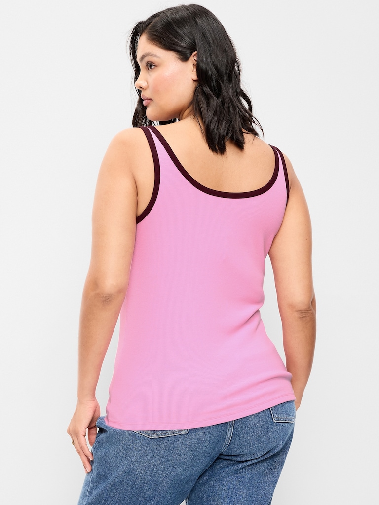 Camisole Première couche côtelée à encolure dégagée