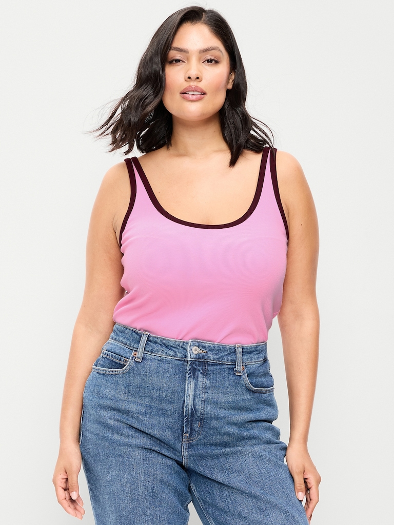 Camisole Première couche côtelée à encolure dégagée