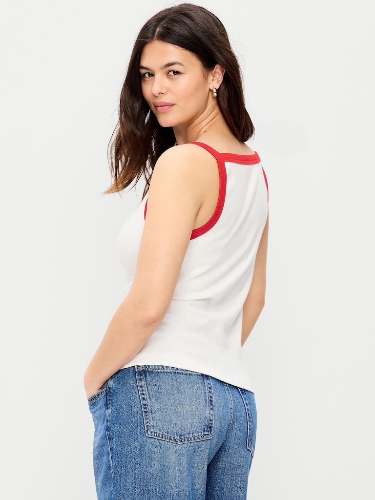 Sleeveless Snug Apron Tank Top