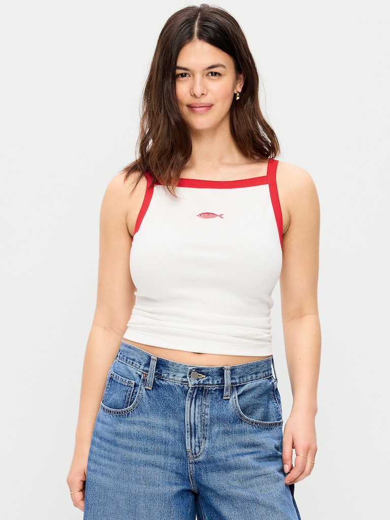 Sleeveless Snug Apron Tank Top