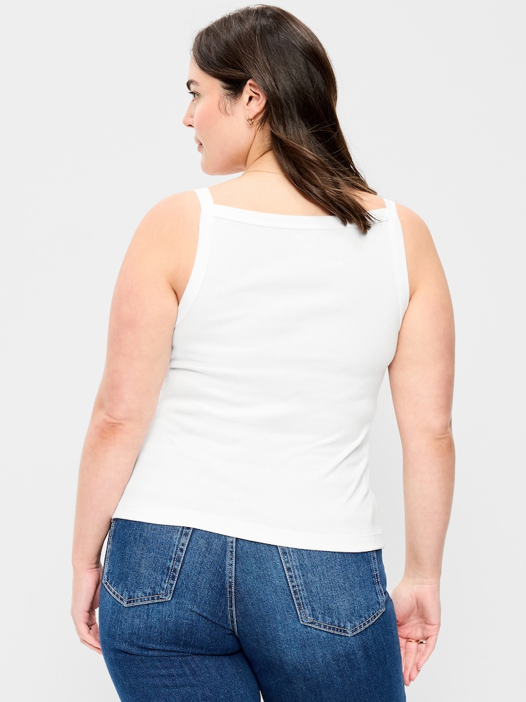 Fitted Sleeveless Apron Tank Top