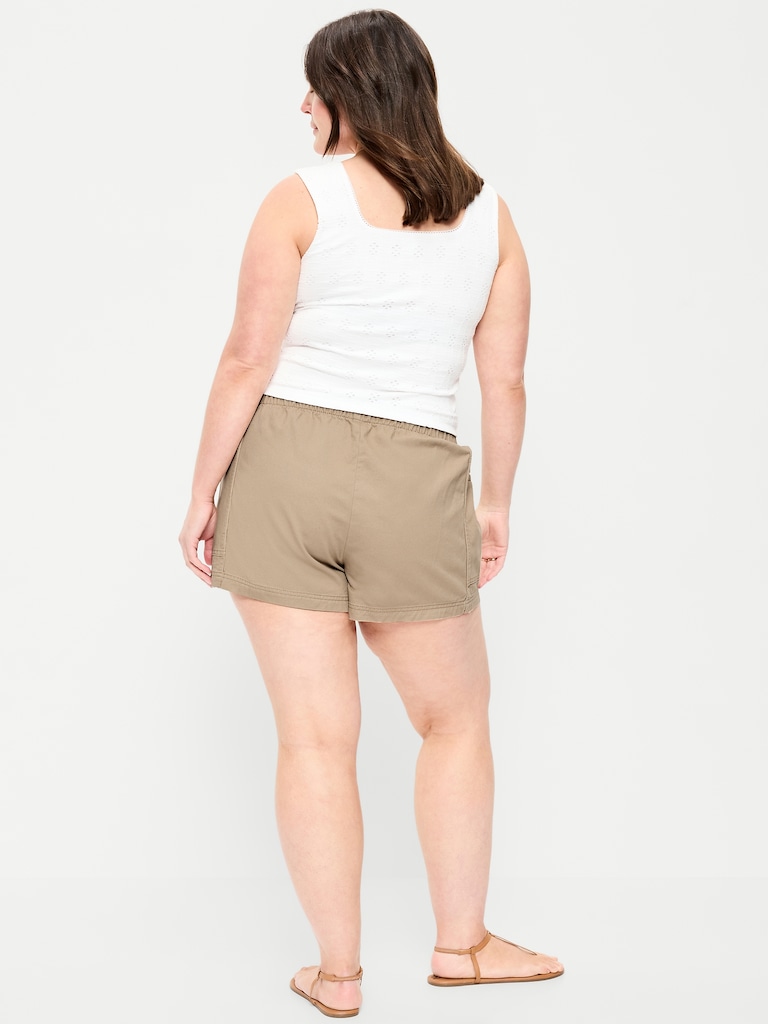 High-Waisted Pull-On Utility Shorts