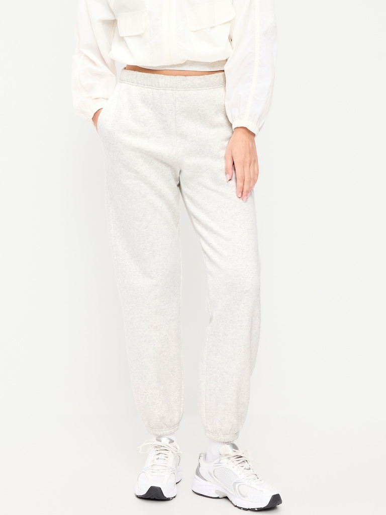 High-Waisted Cinched-Ankle Sweatpants