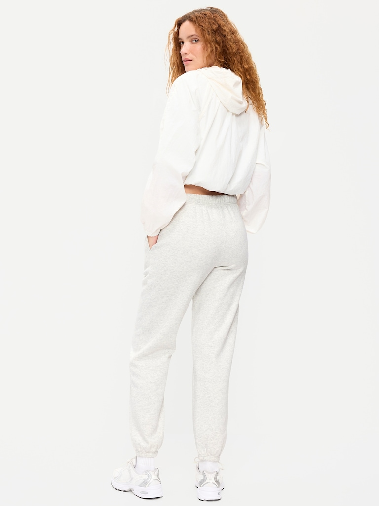High-Waisted Cinched-Ankle Sweatpants
