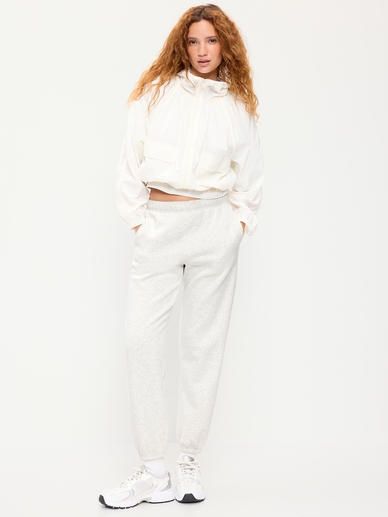 High-Waisted Cinched-Ankle Sweatpants