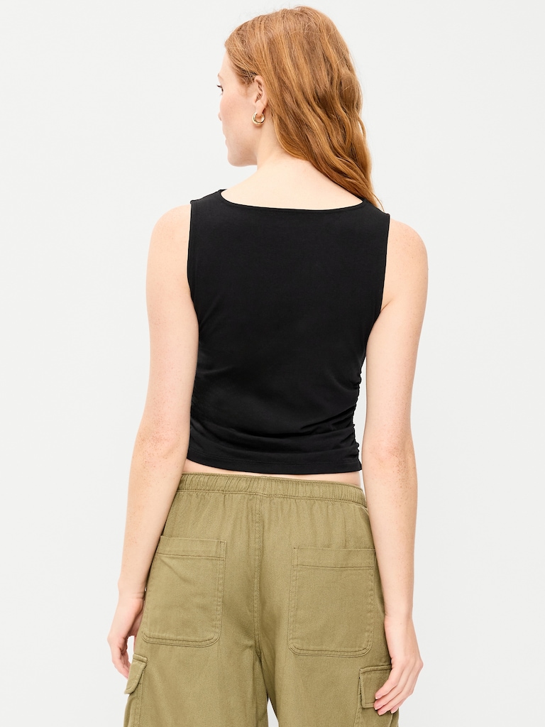 Asymmetrical Side-Cinch Tank Top