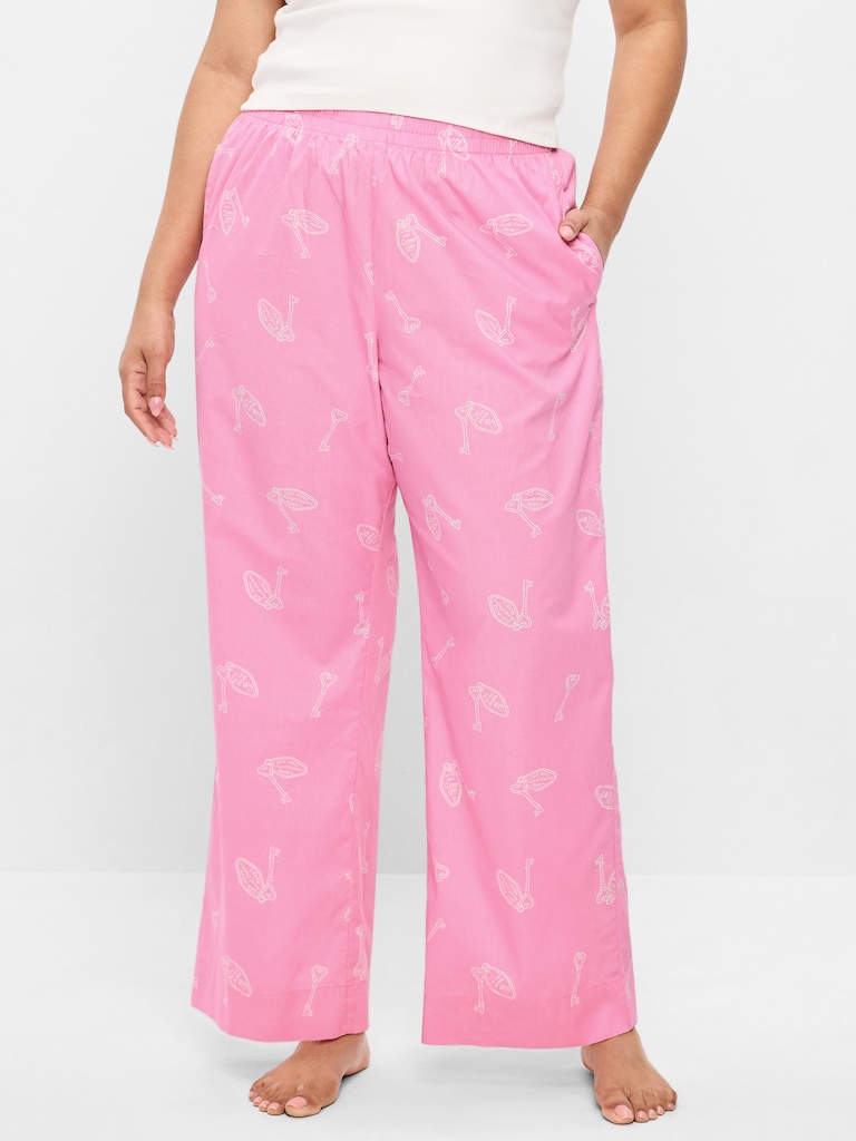 High-Waisted Poplin Pajama Pant