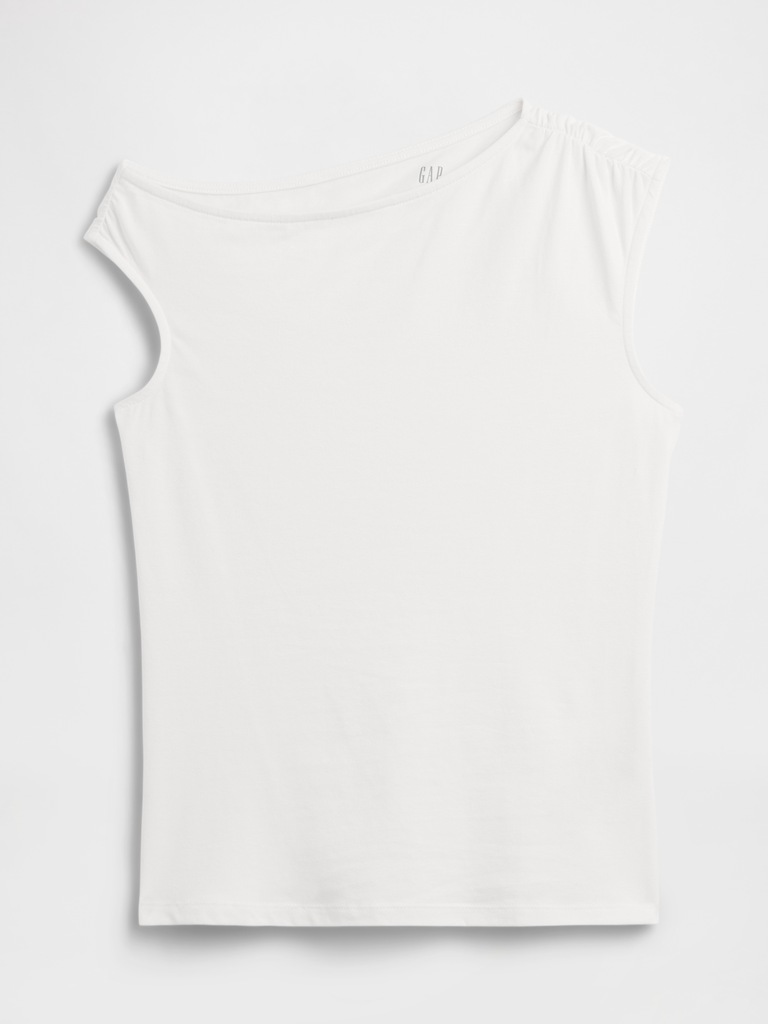 Stretch Jersey Off-Shoulder Top